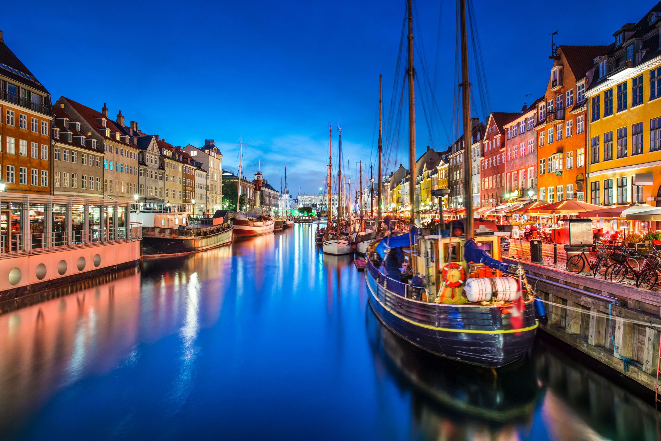 Harbor of Copenhagen by night